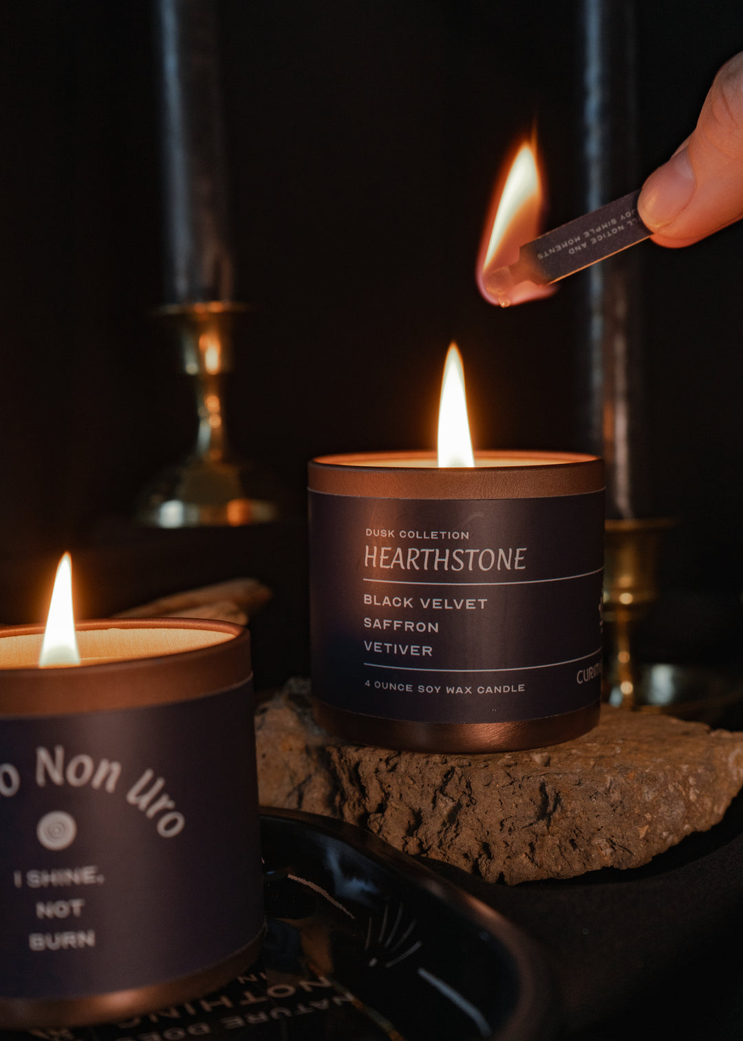 Dusk Collection Hearthstone I Shine, Not Burn Travel Candle