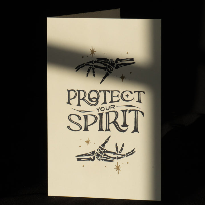 Greeting Card Protect Your Spirit Skeleton Hands